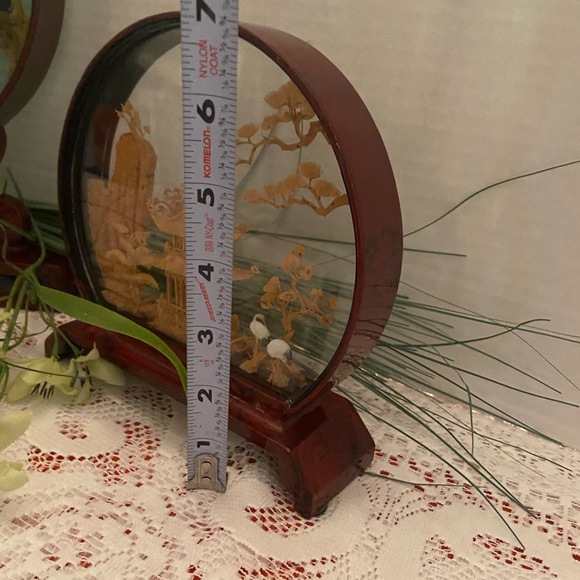 Pair of Asian Cork Carving Displays Panda Bears & Village scene - Picture 4 of 8